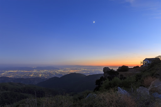 Sight seeing over San Bernardino at sunset time