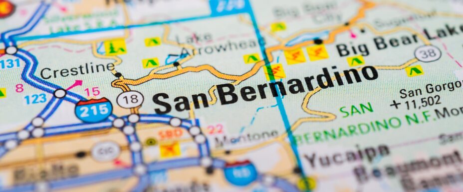 San Bernandino on the map USA